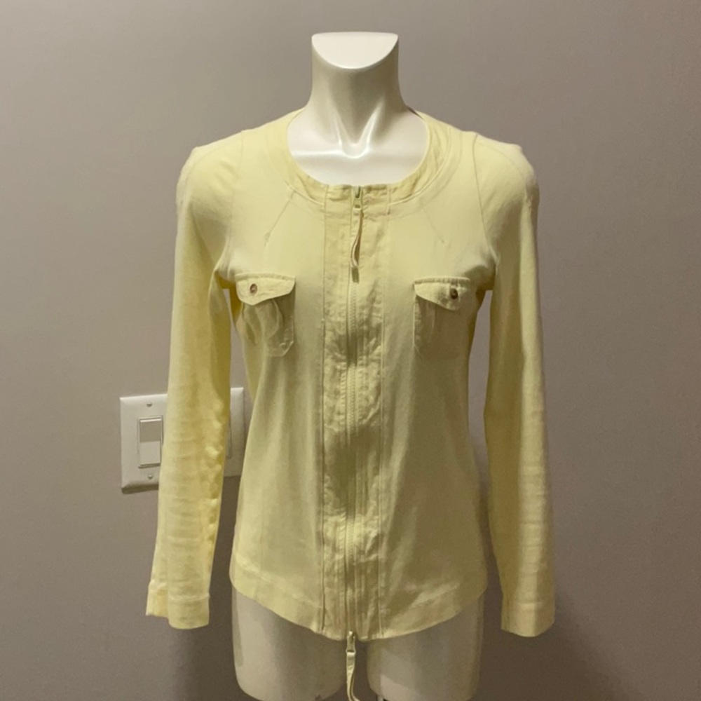 Cool light yellow summer cotton sweater